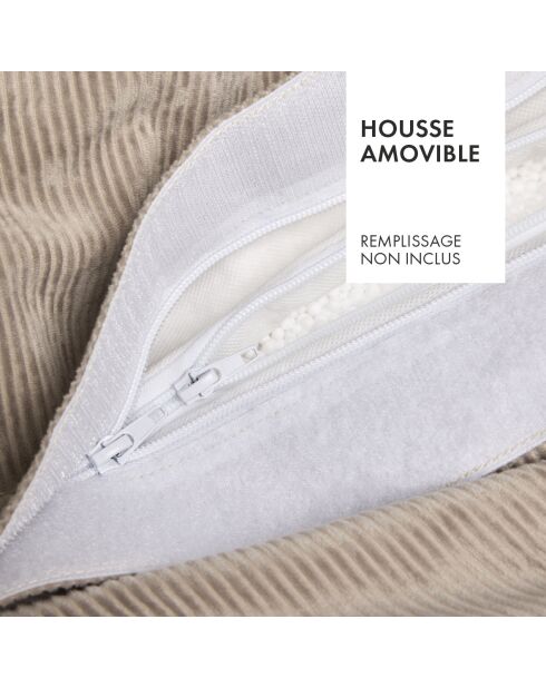 Housse de pouf taupe - 80x100 cm
