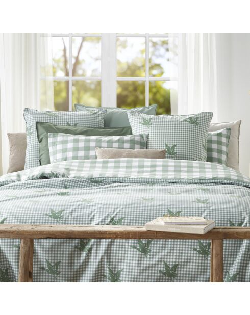 Taie d'oreiller en coton Vichy Canards Vert - 70x90 cm