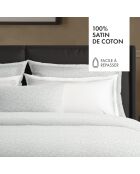 Parure housse de couette en satin de coton vert oliveira