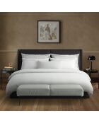 Parure housse de couette en satin de coton vert oliveira