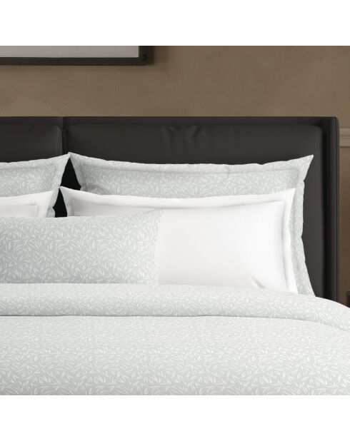 Parure housse de couette en satin de coton vert oliveira