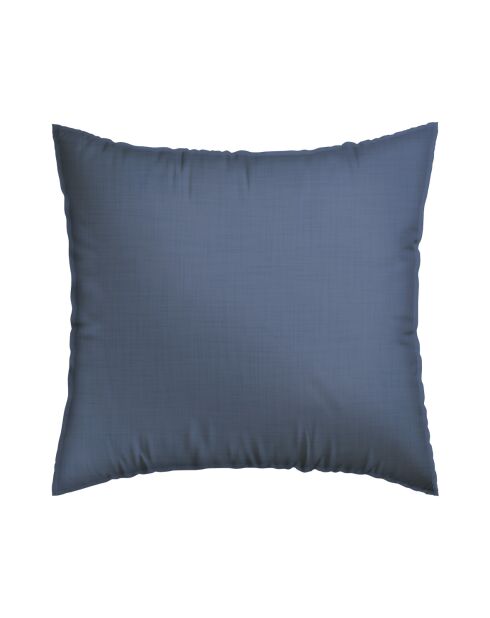 Taie d'oreiller en coton lavé Uni Bleu foncé