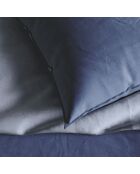 Taie d'oreiller en coton lavé Uni Bleu foncé