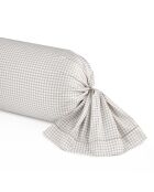 Housse de traversin cotton satin Elégance brisée Taupe - 43x210 cm