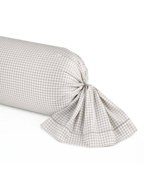 Housse de traversin cotton satin Elégance brisée Taupe - 43x210 cm