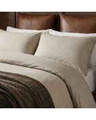 Housse de traversin cotton satin Elégance brisée Taupe - 43x210 cm