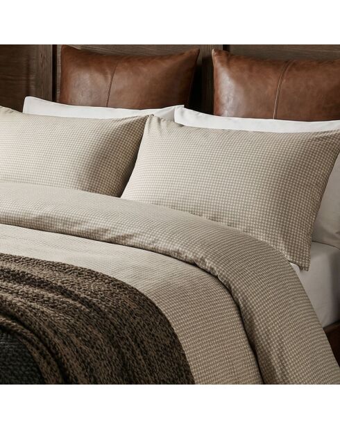 Housse de traversin cotton satin Elégance brisée Taupe - 43x210 cm