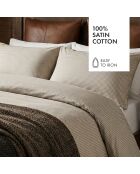 Housse de traversin cotton satin Elégance brisée Taupe - 43x210 cm