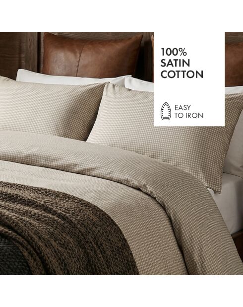 Housse de traversin cotton satin Elégance brisée Taupe - 43x210 cm