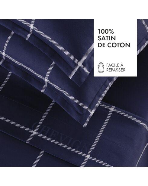2 Taies en satin de coton - Arthur Bleu foncé - 50x70 cm