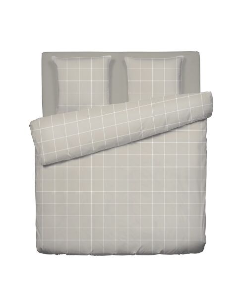 Parure housse de couette en satin de coton - Arthur Taupe