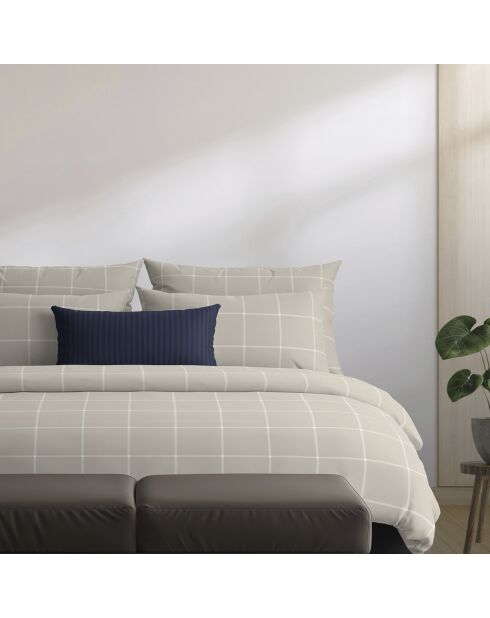 Parure housse de couette en satin de coton - Arthur Taupe