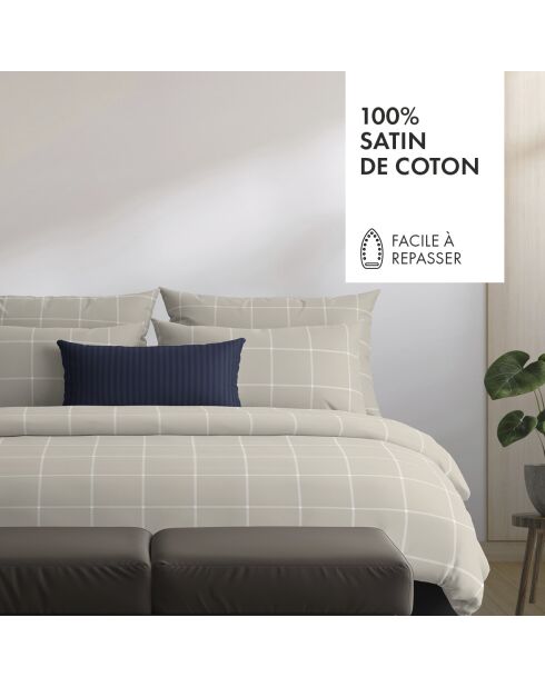 Parure housse de couette en satin de coton - Arthur Taupe