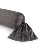 Housse de traversin en satin de coton zébré marron - 43x210 cm