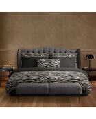 Housse de traversin en satin de coton zébré marron - 43x210 cm