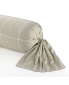 Housse de traversin en satin de coton - Arthur Taupe -43x210 cm
