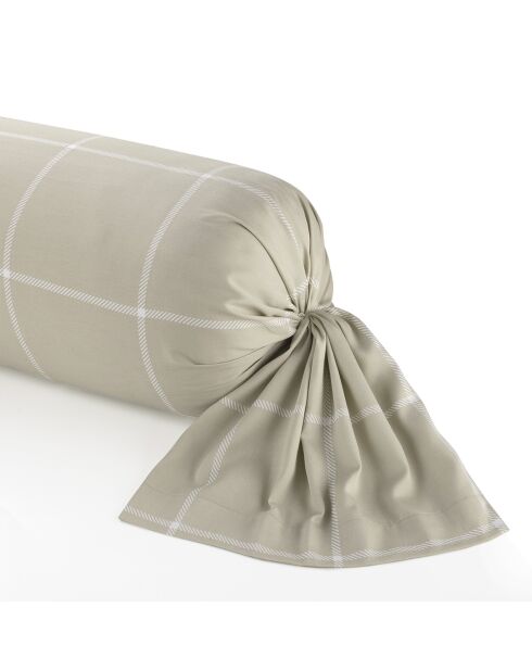 Housse de traversin en satin de coton - Arthur Taupe -43x210 cm