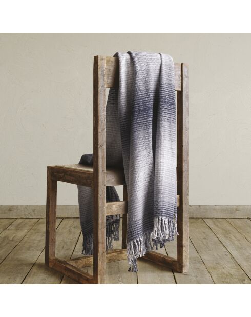 Plaid tissé en coton Gris - 130x180 cm