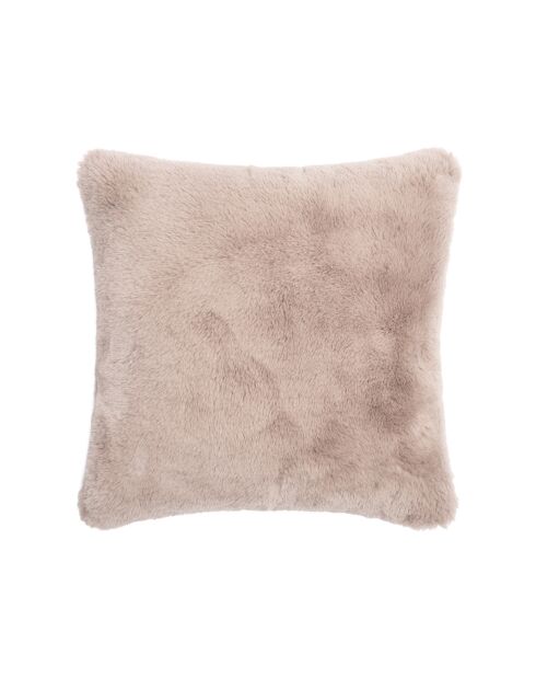 Housse de coussin en fausse fourrure rose clair - 40x40 cm