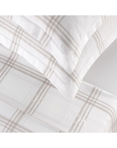 2 Taies en satin de coton - Aaron Taupe -50x70 cm
