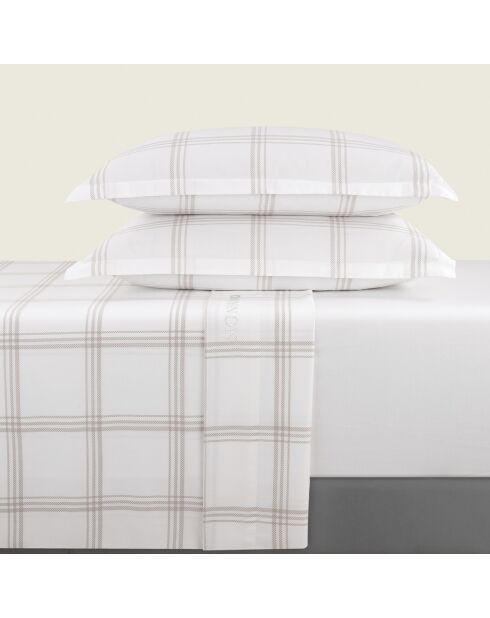 2 Taies en satin de coton - Aaron Taupe -50x70 cm