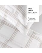 2 Taies en satin de coton - Aaron Taupe -50x70 cm