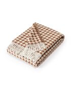 Plaid pied de poule marron - 130x170 cm