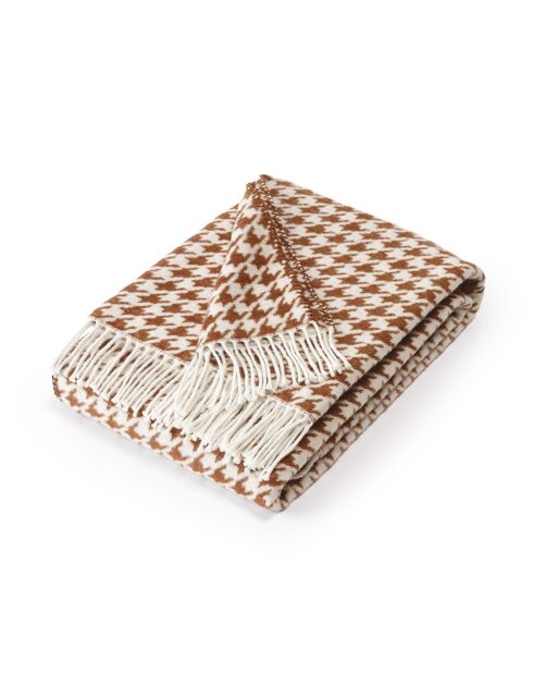 Plaid pied de poule marron - 130x170 cm