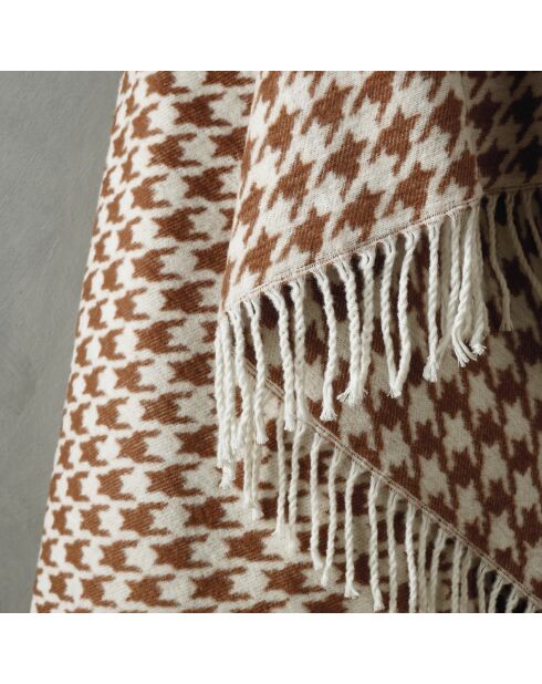 Plaid pied de poule marron - 130x170 cm
