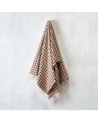 Plaid pied de poule marron - 130x170 cm