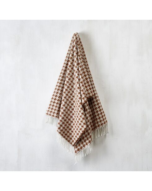 Plaid pied de poule marron - 130x170 cm