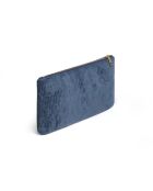 Pochette plate velours côtelé Bleu - 20x12 cm