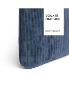 Pochette plate velours côtelé Bleu - 20x12 cm