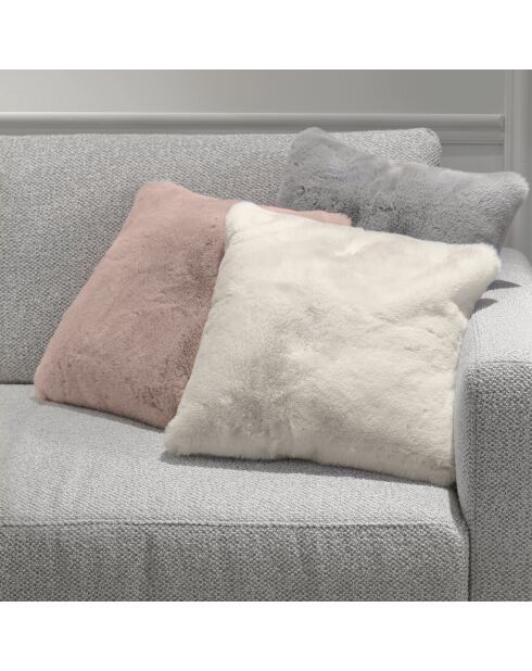 Housse de coussin en fausse fourrure - Kivo Blanc - 40x40 cm