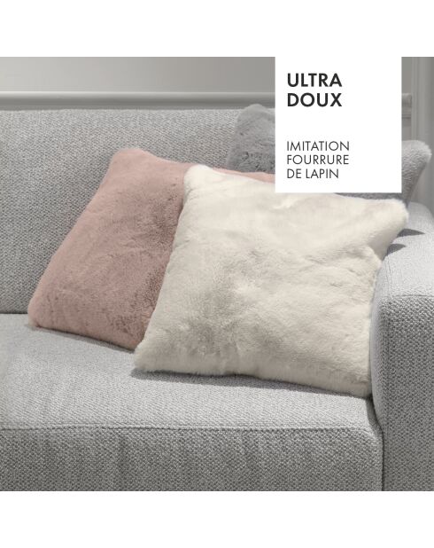 Housse de coussin en fausse fourrure - Kivo Blanc - 40x40 cm