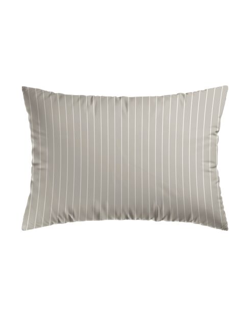 2 Taies d'oreiller en satin de coton Rayures classiques Taupe