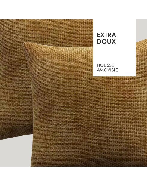 Housse de coussin Robin jaune moutarde - 45x45 cm
