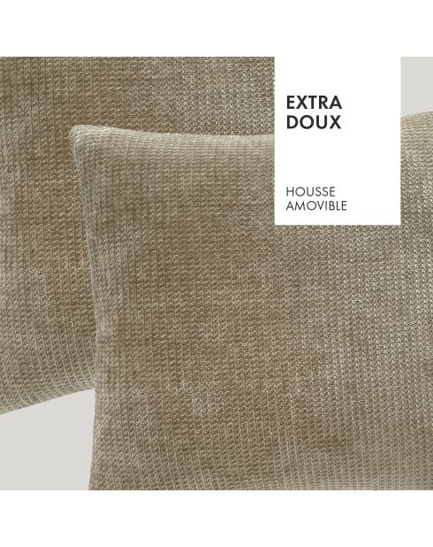 Housse de coussin Raoul Taupe - 45x45 cm