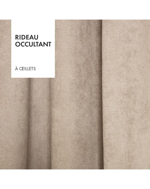Rideau occultant à œillets - Kyoto Gris clair - 140x280 cm