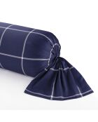 Housse de traversin en satin de coton - Arthur Bleu foncé - 43x210 cm