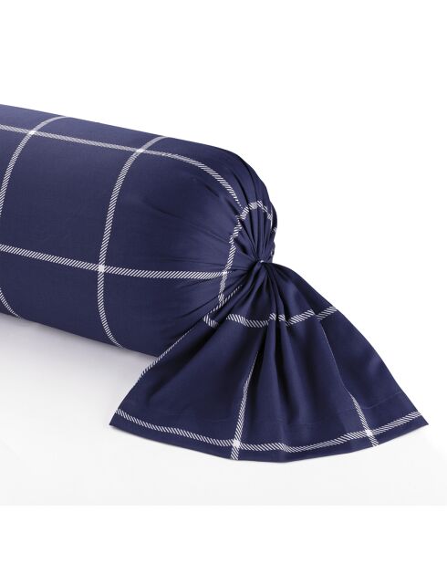 Housse de traversin en satin de coton - Arthur Bleu foncé - 43x210 cm