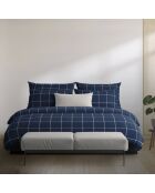 Housse de traversin en satin de coton - Arthur Bleu foncé - 43x210 cm