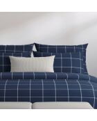 Housse de traversin en satin de coton - Arthur Bleu foncé - 43x210 cm