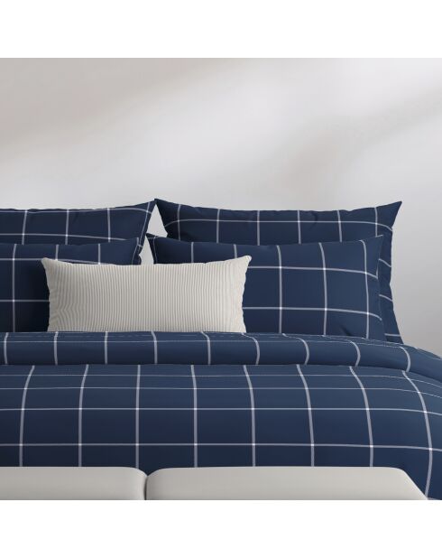 Housse de traversin en satin de coton - Arthur Bleu foncé - 43x210 cm