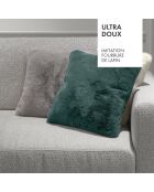 Housse de coussin en fausse fourrure verte - 40x40 cm