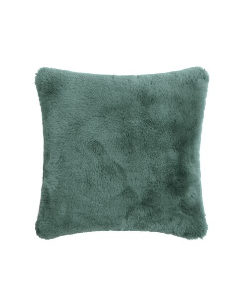 Housse de coussin en fausse fourrure verte - 40x40 cm