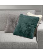 Housse de coussin en fausse fourrure verte - 40x40 cm