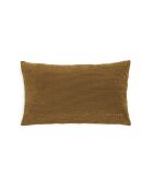 Housse de coussin en velours côtelé moutarde
