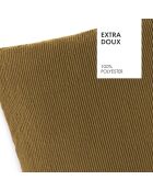 Housse de coussin en velours côtelé moutarde