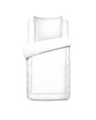 Parure housse de couette en satin de coton Bastia Gris/Blanc